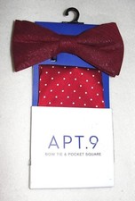 Men's Apt. 9 Red Bow Tie and Pocket Square Set - New
