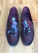 Ask The Missus Leather Loafers Burgundy Men’s Tassels Classic 6UK/ 40EU