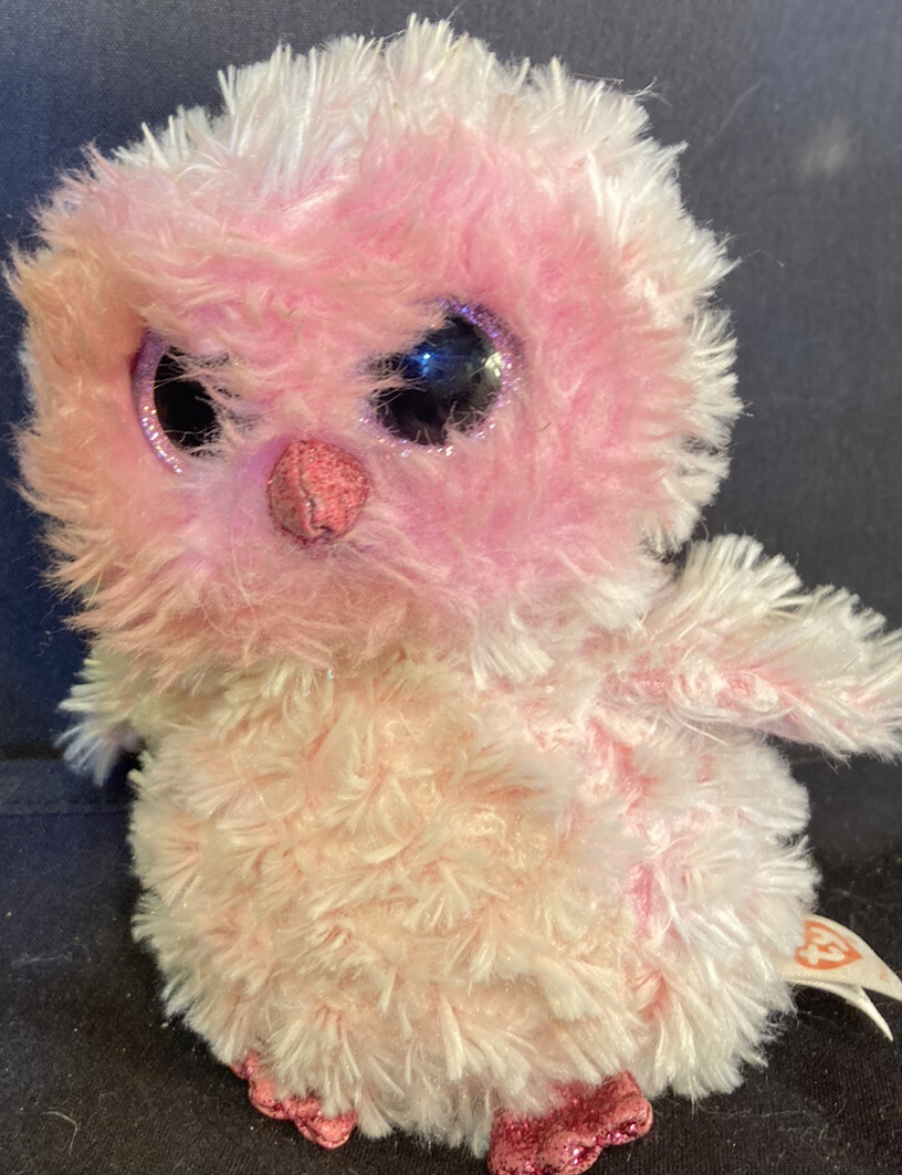 TY Twiggy Pink Owl Toy 7” Collectible Stuffed Animal