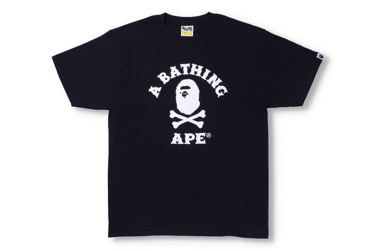 ЧЕРНАЯ ФУТБОЛКА ДЛЯ КОЛЛЕДЖА BAPE PIRATE APE CROSSBONE МУЖСКИЕ РАЗМЕРЫ
