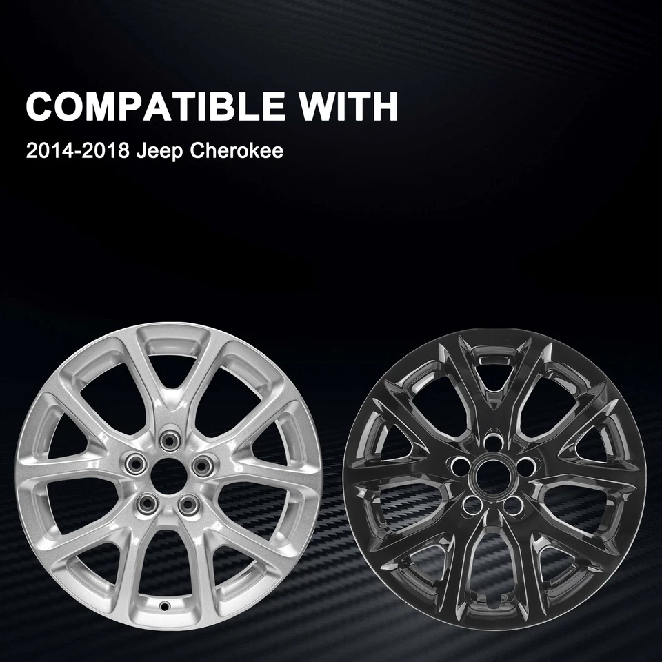 Glossy Wheel Skins For 2014-2018 Jeep Cherokee; Wheel Covers; 4Pcs; 17 inch Foto 3 de 4