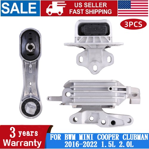 3Pcs Engine Mounts & Transmission Mount For Mini Cooper Clubman 22-16 1.5l, 2.0l