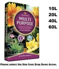 Growmore 10L-60L Bag Of Multi Purpose Garden Potting Compost Bed Borders Baskets