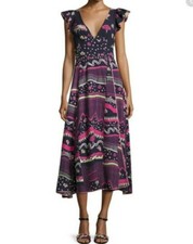 NEW Marc Jacobs Floral Flutter-Sleeve Midi Dress sz 6 MSRP $1500
