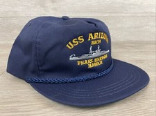 USS Arizona BB39 Pearl Harbor Hawaii - Made in USA Snapback Hat Navy Blue
