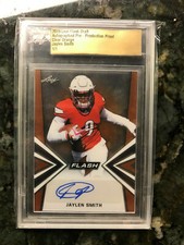 JAYLEN SMITH 2019 Leaf Flash Draft AUTO Clear Orange Proof True 1/1
