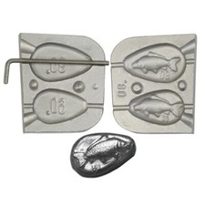 Stampo Piombo pesca   Pera con Carpa gr. 60-90 scorrevole F 08