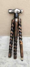 New Desginer Hammer Head Handle Victorian Sprial Wooden Walking Stick Cane Gift