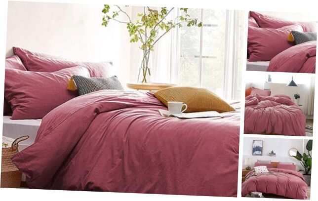Duvet Cover Size Desert Rose Bedding Set 3 Pieces Soft Queen Old Pink-image