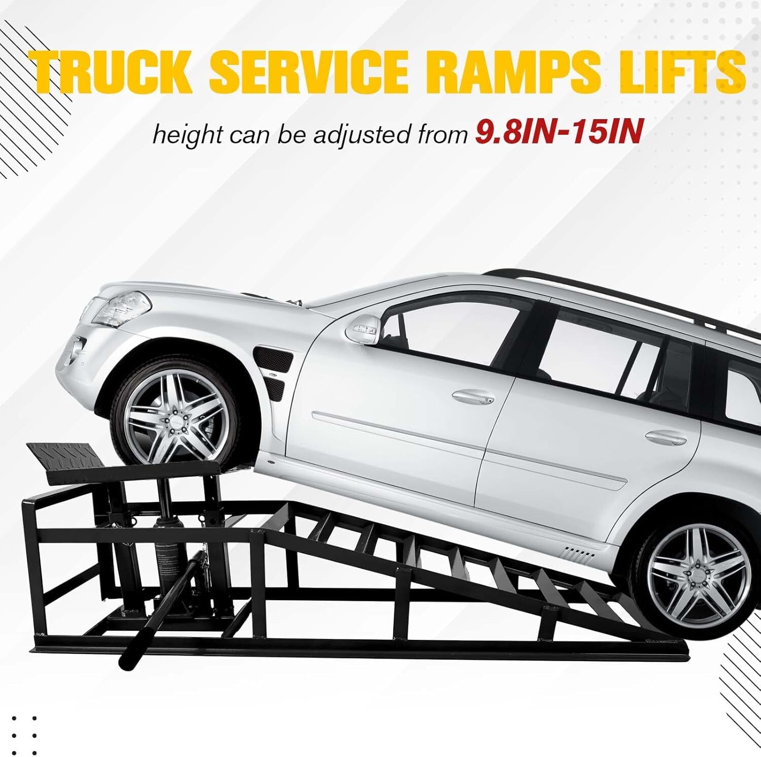 2 Pcs Heavy Duty Auto Car Truck Service Ramps Lifts Hydraulic Lift 5 ton jack