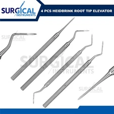 4 Pcs Dental Straight Surgery Extraction Root Tip Apical Elevator German Grade