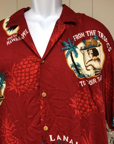 VTG Men's Diamond Head Sportswear Hawaiian Button Up Shirt XL Pineapple Lanai - Picture 3 of 11