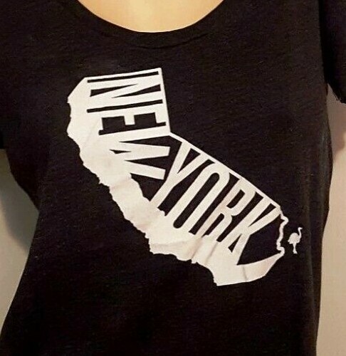 The Chive New York California-Shape T-Shirt Ladies Charcoal XL Chivery NEW NY CA - Picture 2 of 8