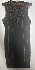 PURE NAVY Black Dress with Silver stripes. Size 0