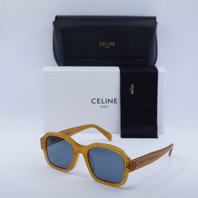 CELINE CL40266U 47V Milky Honey/Blue 53-20-145 Sunglasses New