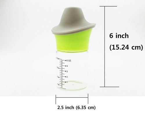 Glass 5 oz Citrus Juicer Strainer and Silicone Cap with Measurement Marking - Picture 3 of 12