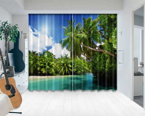 Rain Forest Climate 3D Curtains Blockout Photo Printing Curtains Drape Fabric - Picture 1 of 12