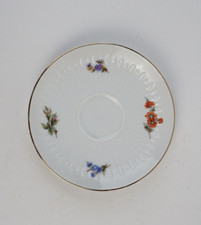 Edelstein Porzellan Untertasse handbemalt Blumendekor Vintage Design