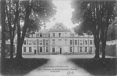 Old postcard 62 CHATEAU DE RANCHICOURT ENTRANCE