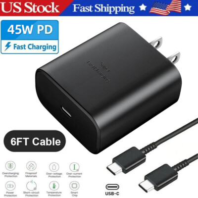 45W PD Power Wall Charger Cable Type c Charger Cord For Samsung Galaxy S23 P