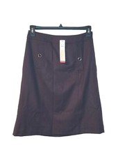 Talbots Italian Flannel A-line Skirt Size 6P Purple Button Pockets NWT 119