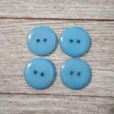 4 Periwinkle Blue Sewing Buttons Crafting Round 2 Hole Flat Resin  .75"  20mm 