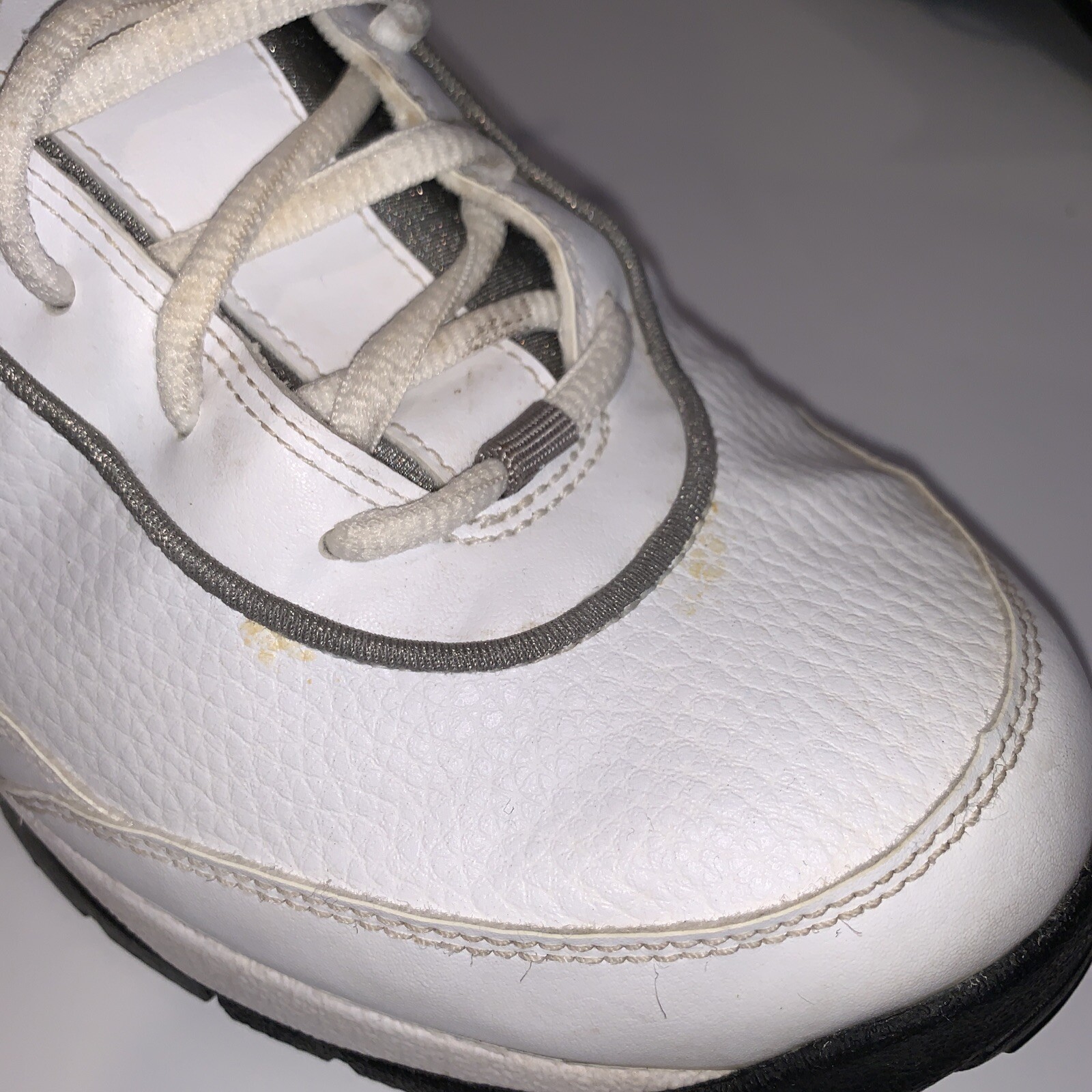 Nike Mens Golf Shoes White Leather W/blue 183911 141 00 Size 7.5M Lace Up