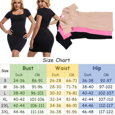 Women Body Shaper Square Neck Bodycon Tummy Conrtol Tight Dress Mini Party  Dress | eBay