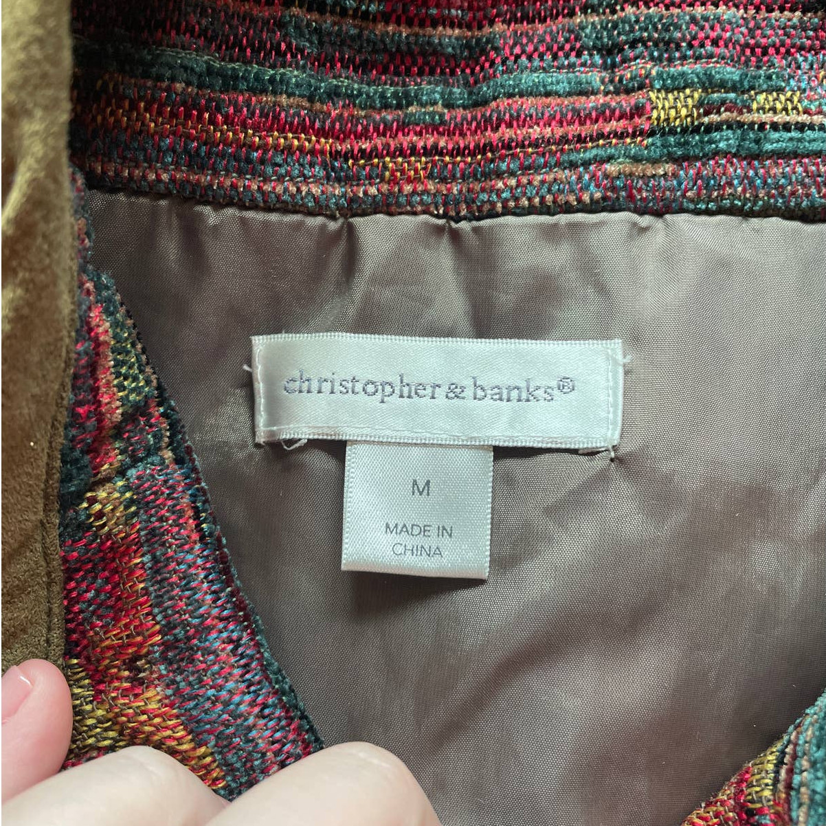 Multi Colored Button Up Vest M Christopher & Bank… - image 6