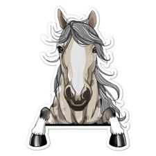 Peeking Horse, Vinyl Decal Sticker, Indoor Outdoor, 3 Sizes, 9968