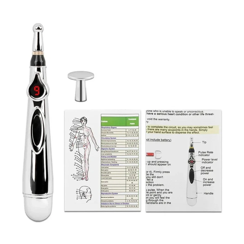 Pluma de punto de acupuntura de masaje 5 en 1 pluma de punto de acupuntura electrónica láser meridiano E Foto 4 de 4