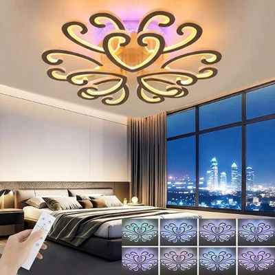 100W LED Deckenleuchte Modern Wohnzimmer Deckenlampe Dimmbar mit Fernbedienung L - Bild 1 von 4