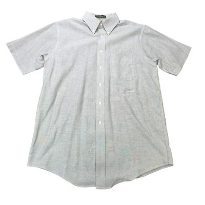 Croft & Barrow Short Sleeve Button Down Shirt Men's Size 15.5 Light Gray