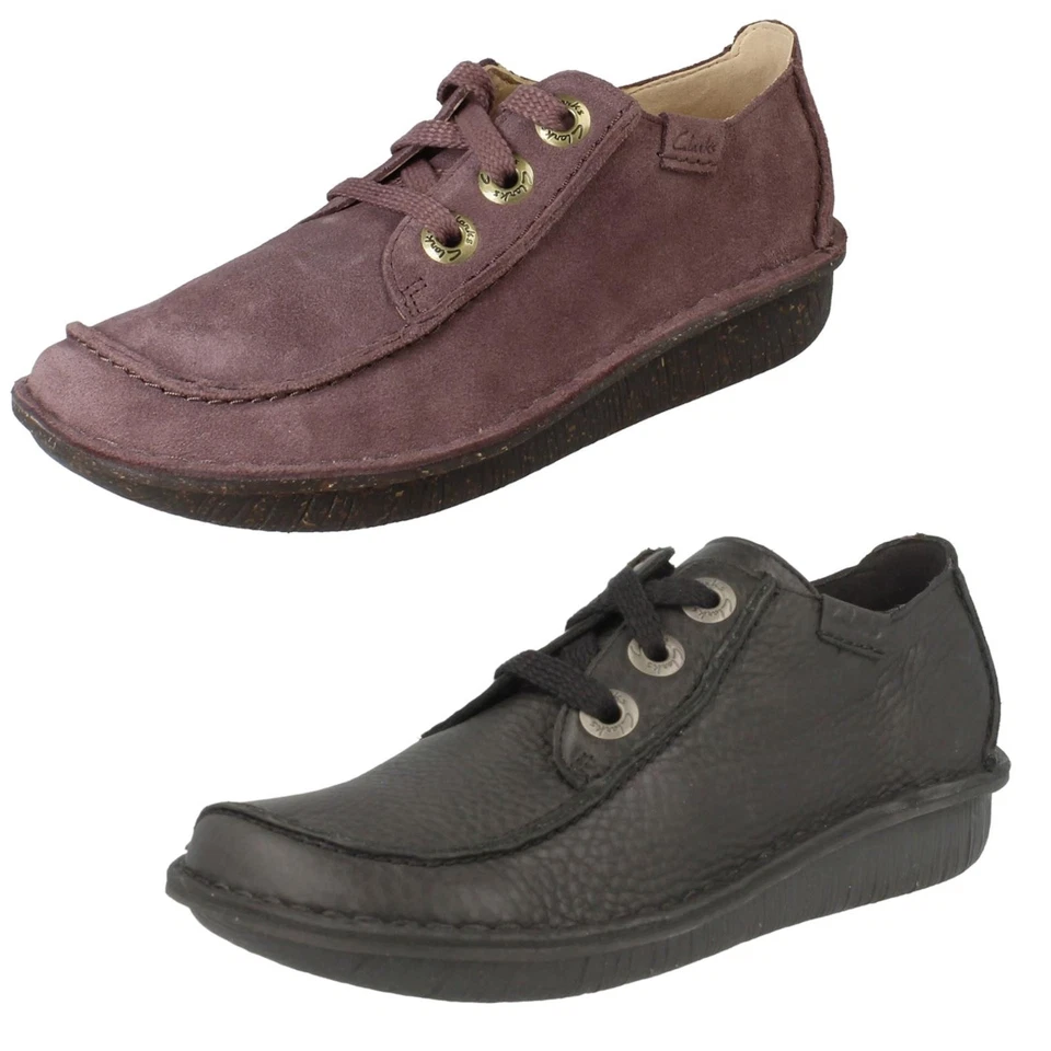 Chaussures Plates Cuir Clarks Funny Dream À Lacets - Noir/Sable/Navy - Photo 1/4