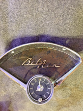 1955 1956 Chevy Belair 210 Dash Speaker Grille with Clock 55 56 Nomad