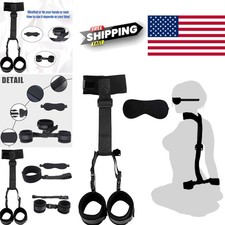 BDSM Neck to Wrist Restraints Bondage Set for Couples Adjustable Black Kit