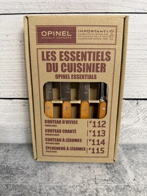 New Opinel 4 Essentials Knives Box Set Pairing Knife Serrated Vegetable Peeler