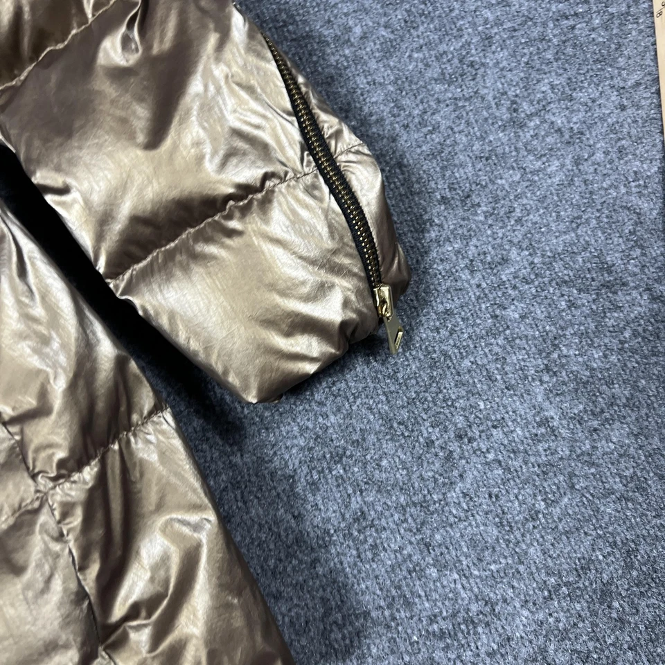 Athleta Alicia Keys KEYS Puffer 夹克女式中号金属金色绗缝羽绒 — 第 3/4 张图片