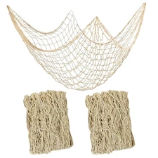2 PCS Fish Net Decorations, 80 x 40 Inch, Ocean Themed Party Decor Beach, Nau...