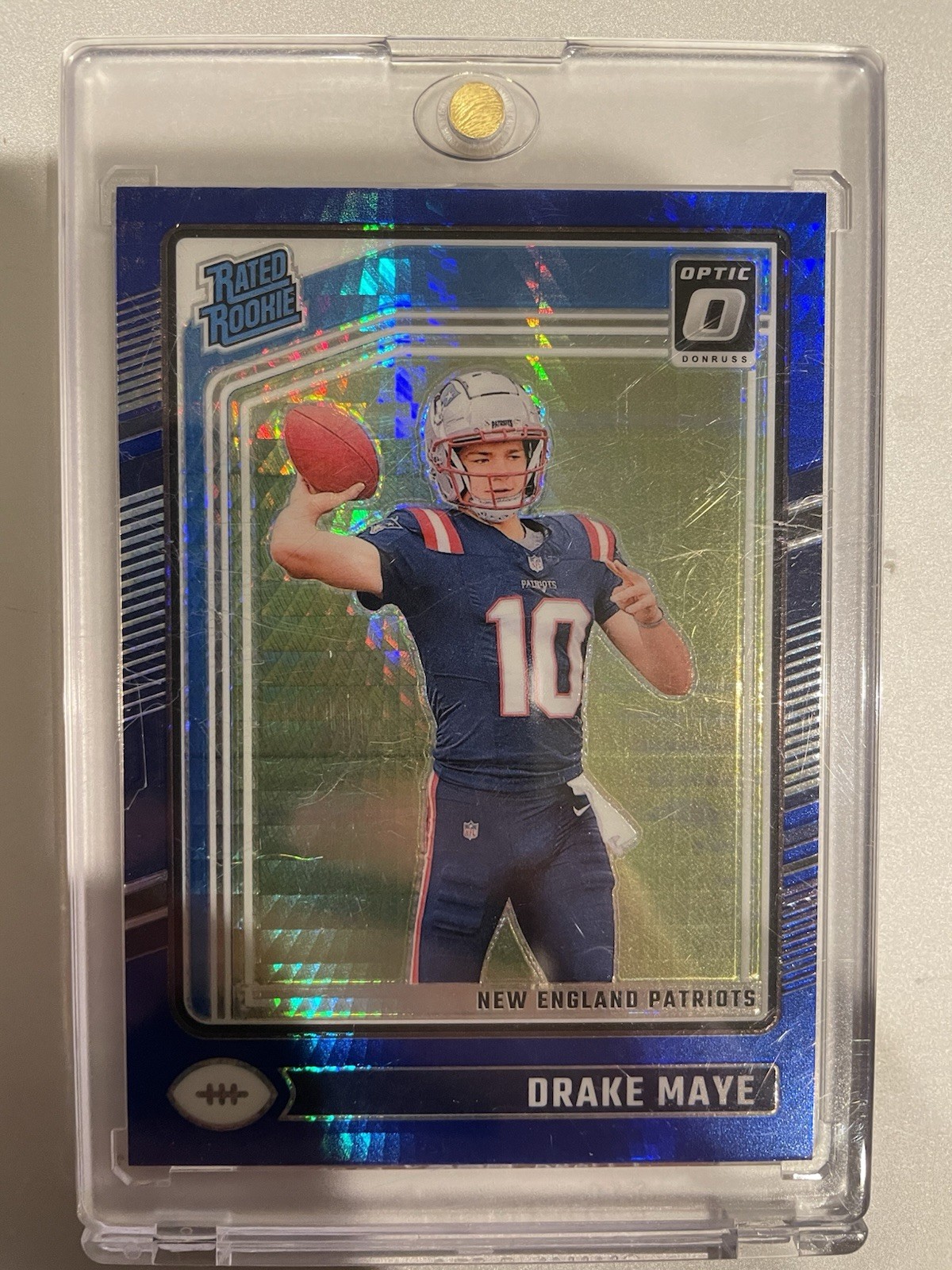 2024 Panini Donruss Optic Blue Hyper Drake Maye Rated Rookie #229
