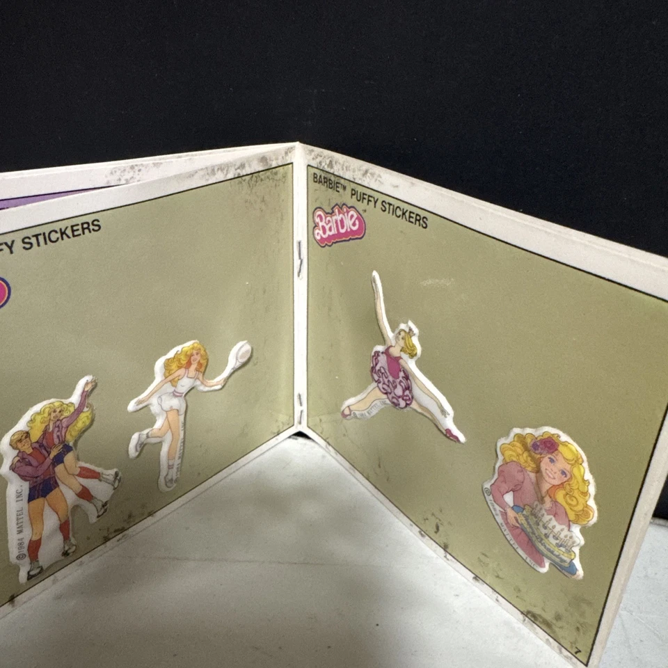 Vintage Barbie Sticker Album With 15 Puffy Stickers 1984 USED AS PICTURED - Image 4 of 4