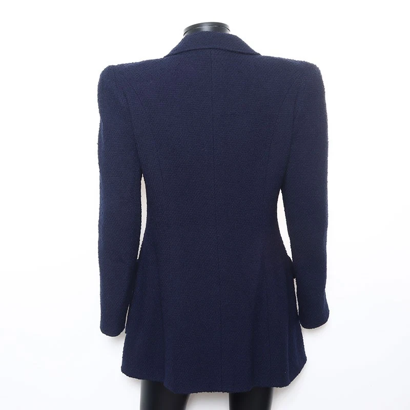 Giacca CHANEL 97A COCO bottoni anni 1997 allestimento tweed blu navy WS10467