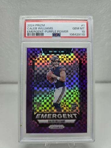 2024 Panini Prizm #1 Caleb Williams Emergent Purple Power Prizm (RC) /49 PSA 10