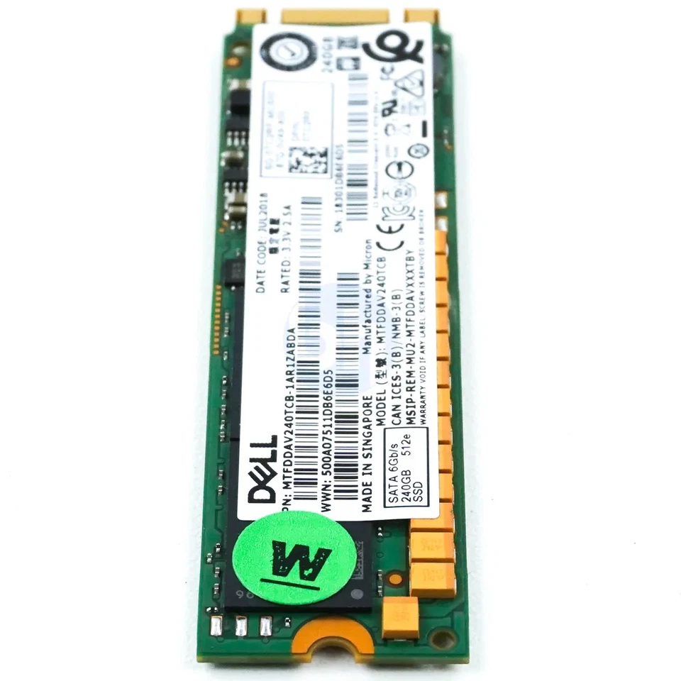 Dell TC2RP 240GB Enterprise Class M.2 2280 B+M SATA 6Gbps SSD MTFDDAV240TCB - Bild 3 von 4