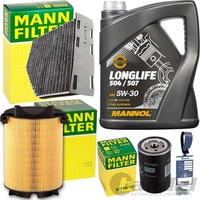Mann Filterset+Mannol 5W30 FüR Audi A3 8P Vw Caddy Golf 5 6 Touran 1T1 2 Passat