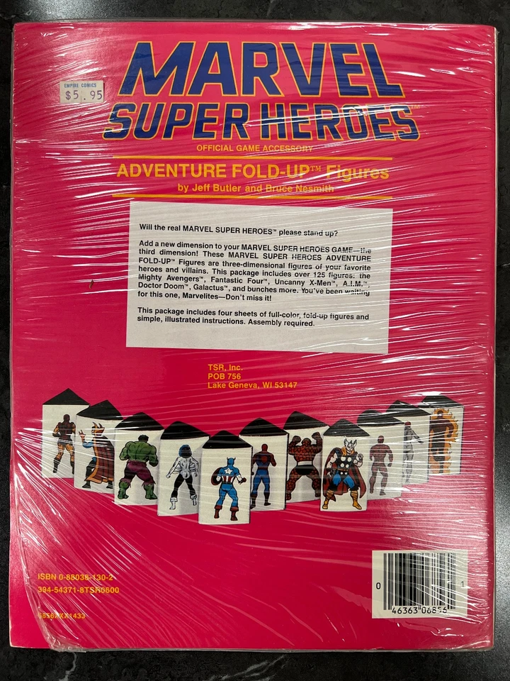 TSR MHCA-3 Marvel Super Heroes Adventure Fold-Up Figures (1984) NEW SEALED! - Image 2 of 4