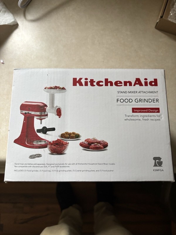 KitchenAid Food Grinder Attachment White, Fine/Coarse Grain
