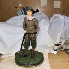 Cast Iron Golfer Door Stop Bookend 8.25x3.25x14" Vintage