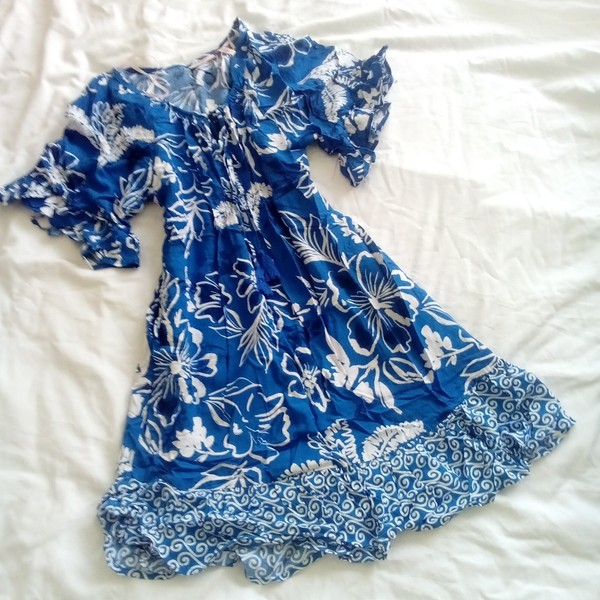 millers sundress 10 viscose blue white midi
