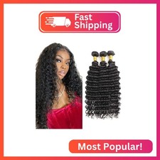 Deep Wave Human Hair Bundles 18 20 22 inch Deep Wave Bundle Wet and Wavy 3 Bundl